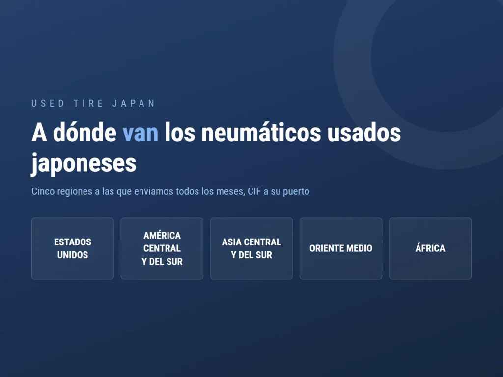 Gráfico de USED TIRE JAPAN sobre la exportación de neumáticos usados desde Japón
